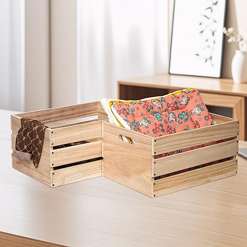 Miniatura 7 de Cajas de madera de gran tamaño de 20 pulgadas de largo para almacenamiento, cajas de leche de madera de color de troncos de granja, adecuadas para