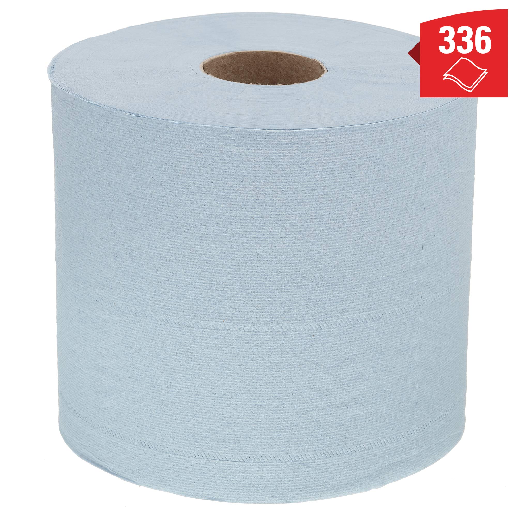 Panno in Carta per la Pulizia Industriale Wypall L20 7302, a Erogazione Centrale, 2 Veli, Colore Azzurro (6 Rotoli X 336 Fogli)