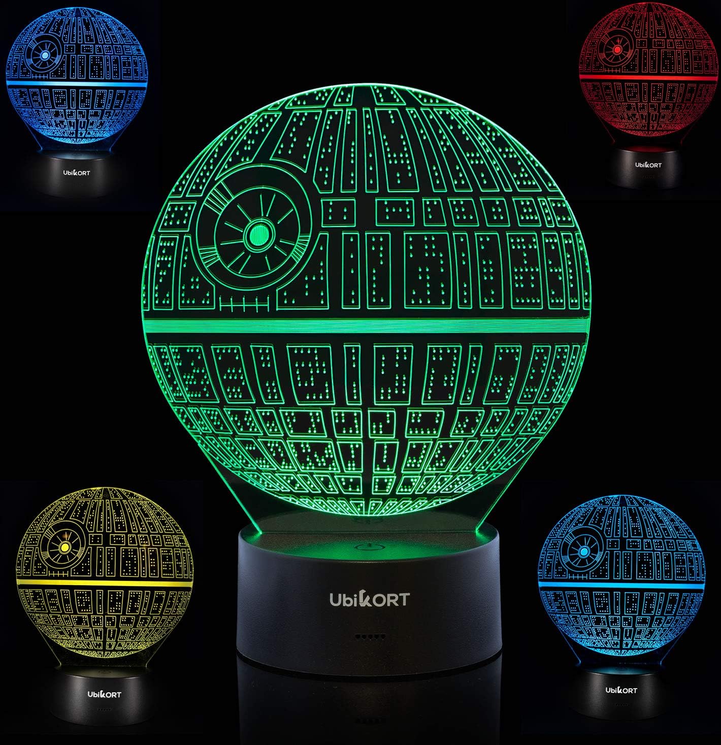 3D Lamp Illusion Death Star Wars Lamp, Unique Birthday Gifts for Men, Perfect Decor Night Lights for Kids, Ideal Gift for Star Wars Fans, 7 Colors Change