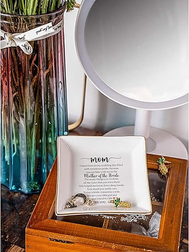 Miniatura 2 de SUNBMO Madre de la novia - Soporte de cerámica para anillos, regalo de boda para madre, regalo de agradecimiento para mamá