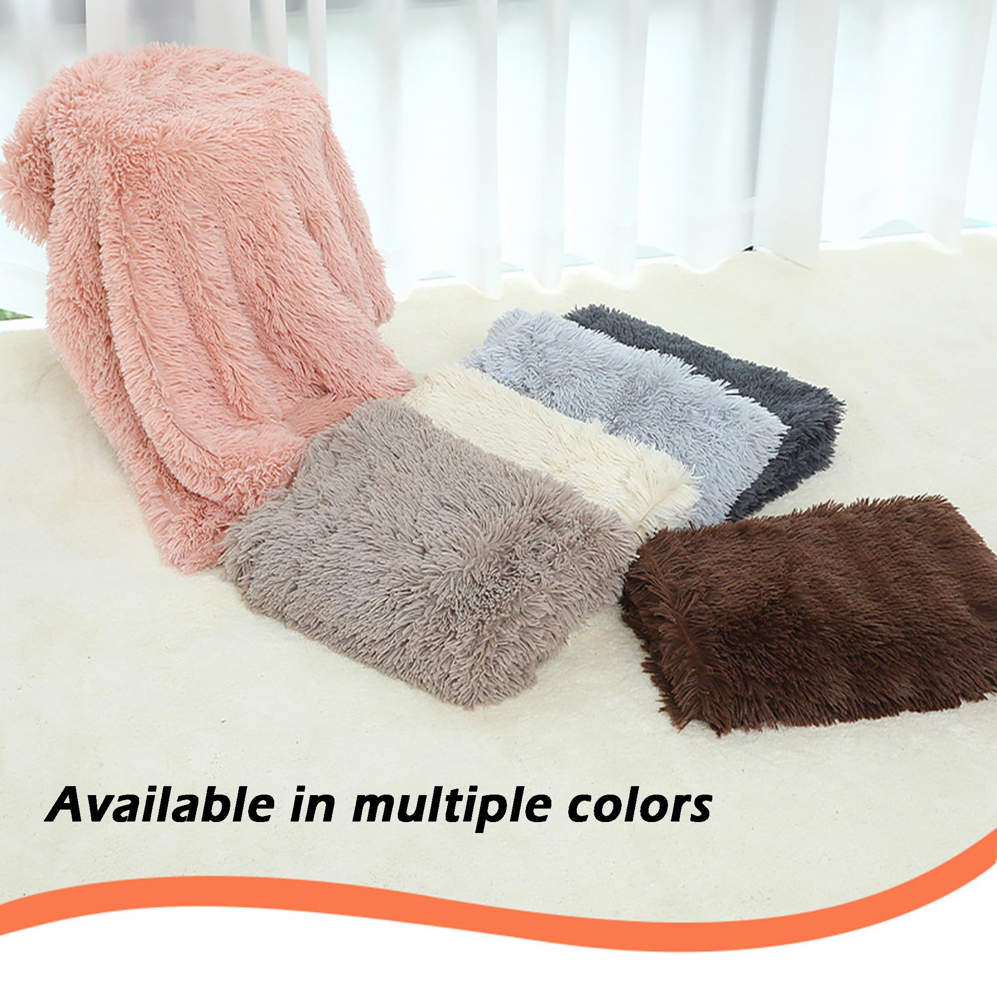 Lot de 2 couvertures apaisantes en peluche pour chien et chat de petite et moyenne taille - Polyvalentes - Lavables - Pour chien et chat - Marron - 130 x 100 cm