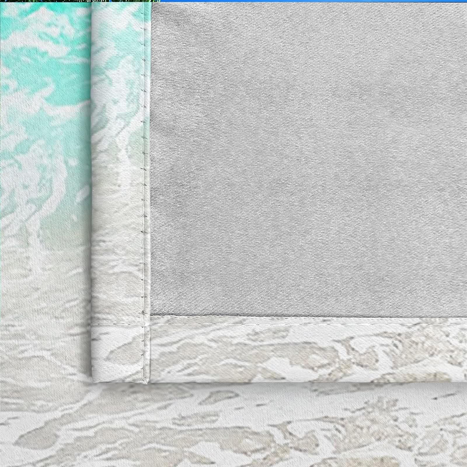 Rideau Occultant, Rideau Anniversaire Bleu Vert Polyester Paysage de Feuilles de Palmier de Mer 102L x 229H CM Lot de 2