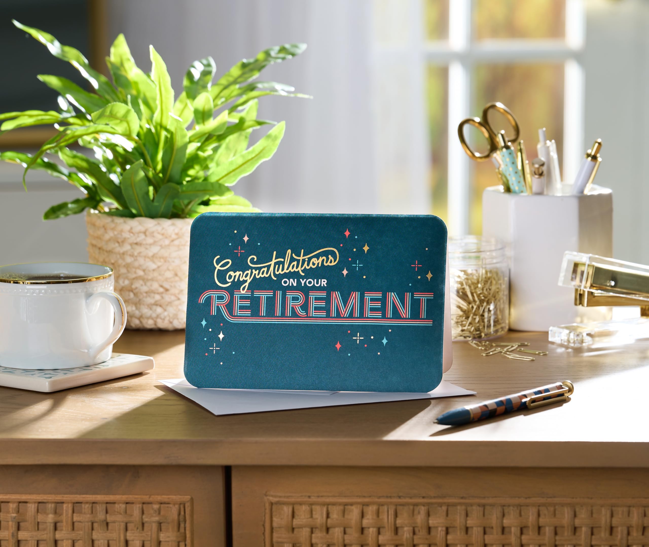 American Greetings Ruhestandskarte – „You’ll Be Missed“, Mit Goldfolie & Glitzer, Inkl. Umschlag