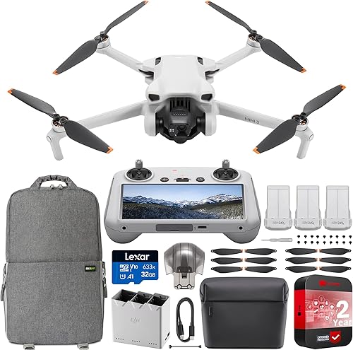 Miniatura 1 de DJI Mini dron de 3 cámaras 4K HDR cuadricóptero con control remoto inteligente RC  kit Fly More CPMA000061301 con paquete de protección extendida