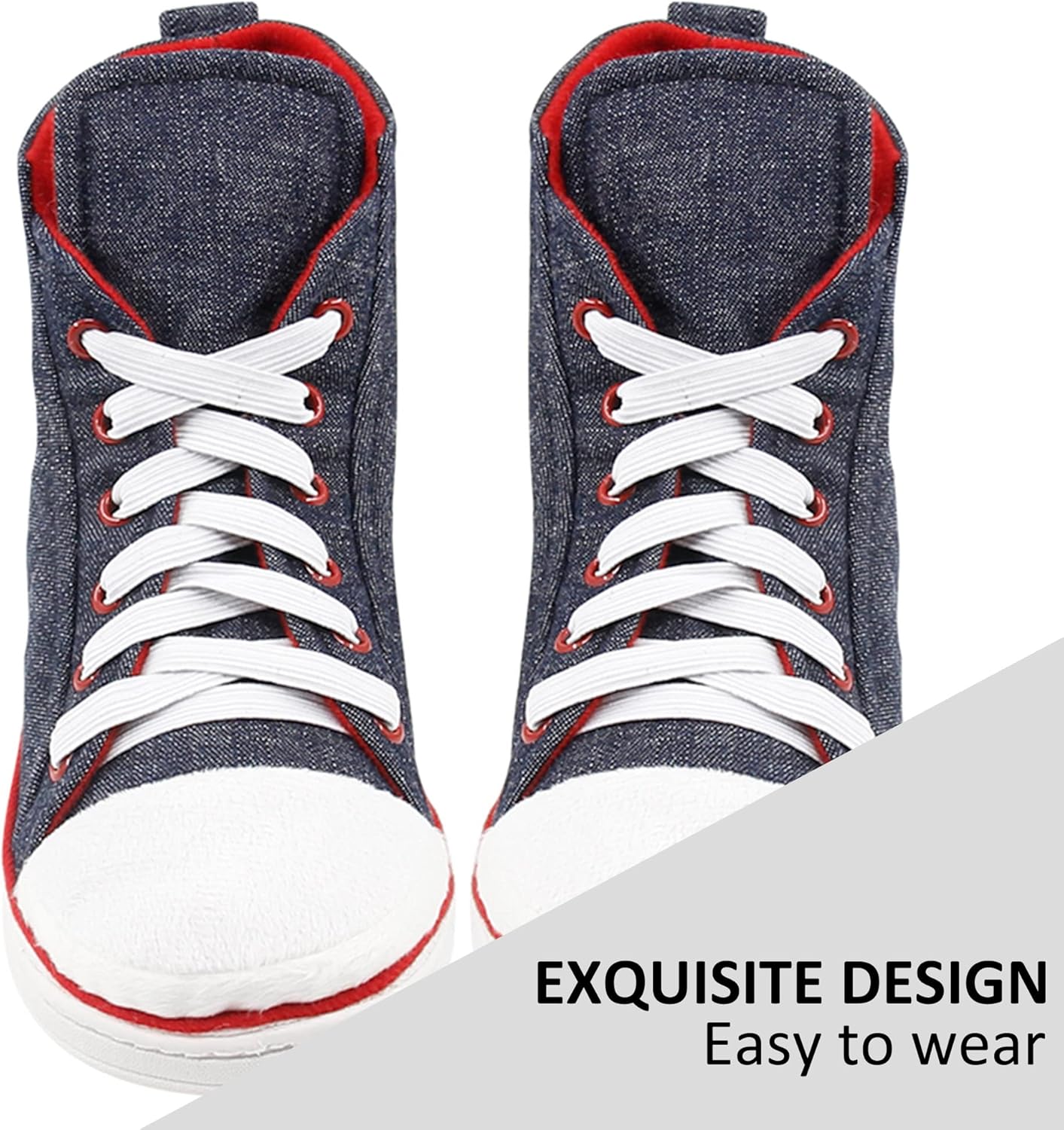 Sneaker Slippers for Women Fashion Indoor House Slipper Boots, Women's Super Soft Warm High Top Plush House Shoes for Women Slippers - Image 2