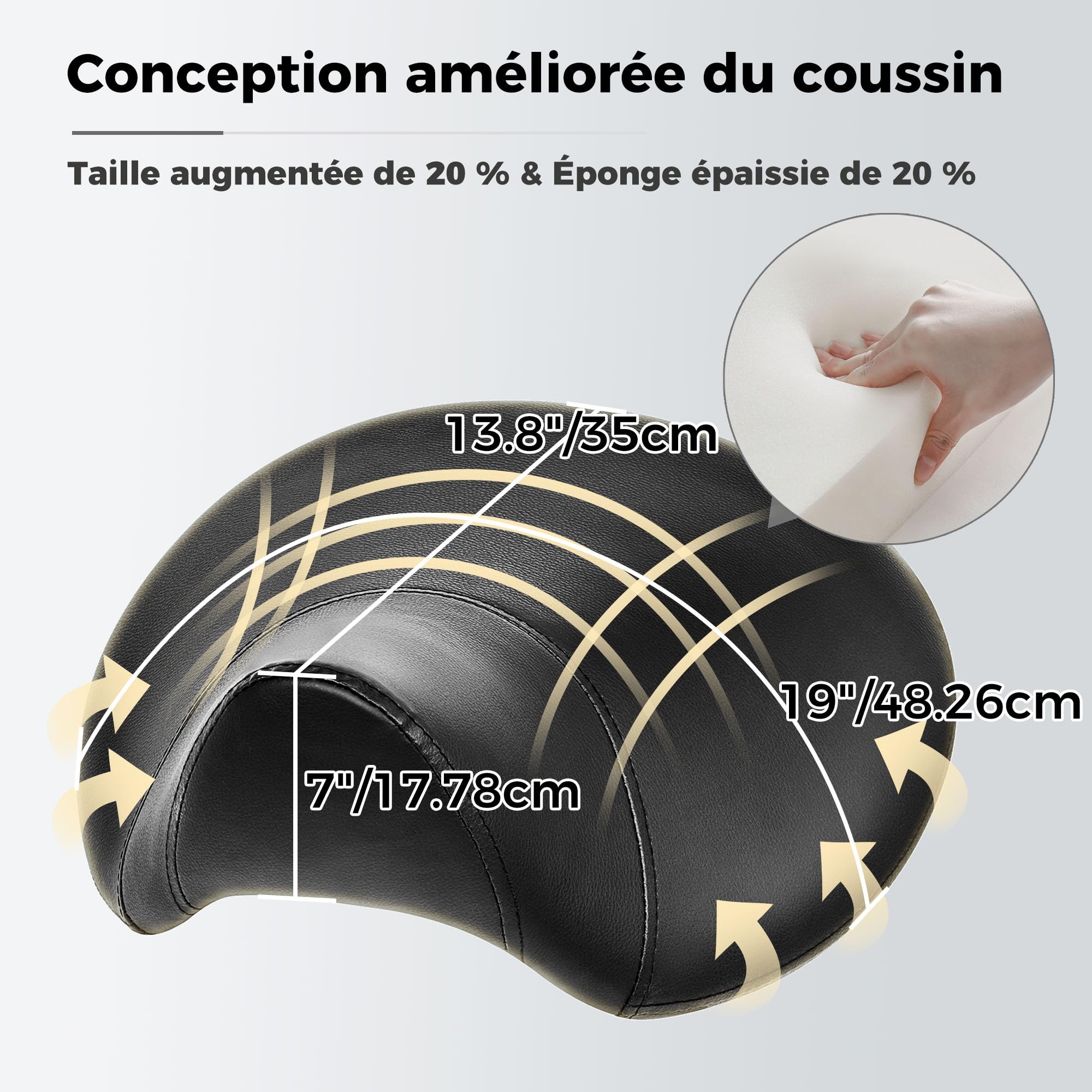 BEWISHOME Tabouret à roulettes pivotant et réglable en Cuir synthétique résistant avec Large Coussin d'assise Ergonomique pour Laboratoire,Bureau,Salons,cliniques (Noir)