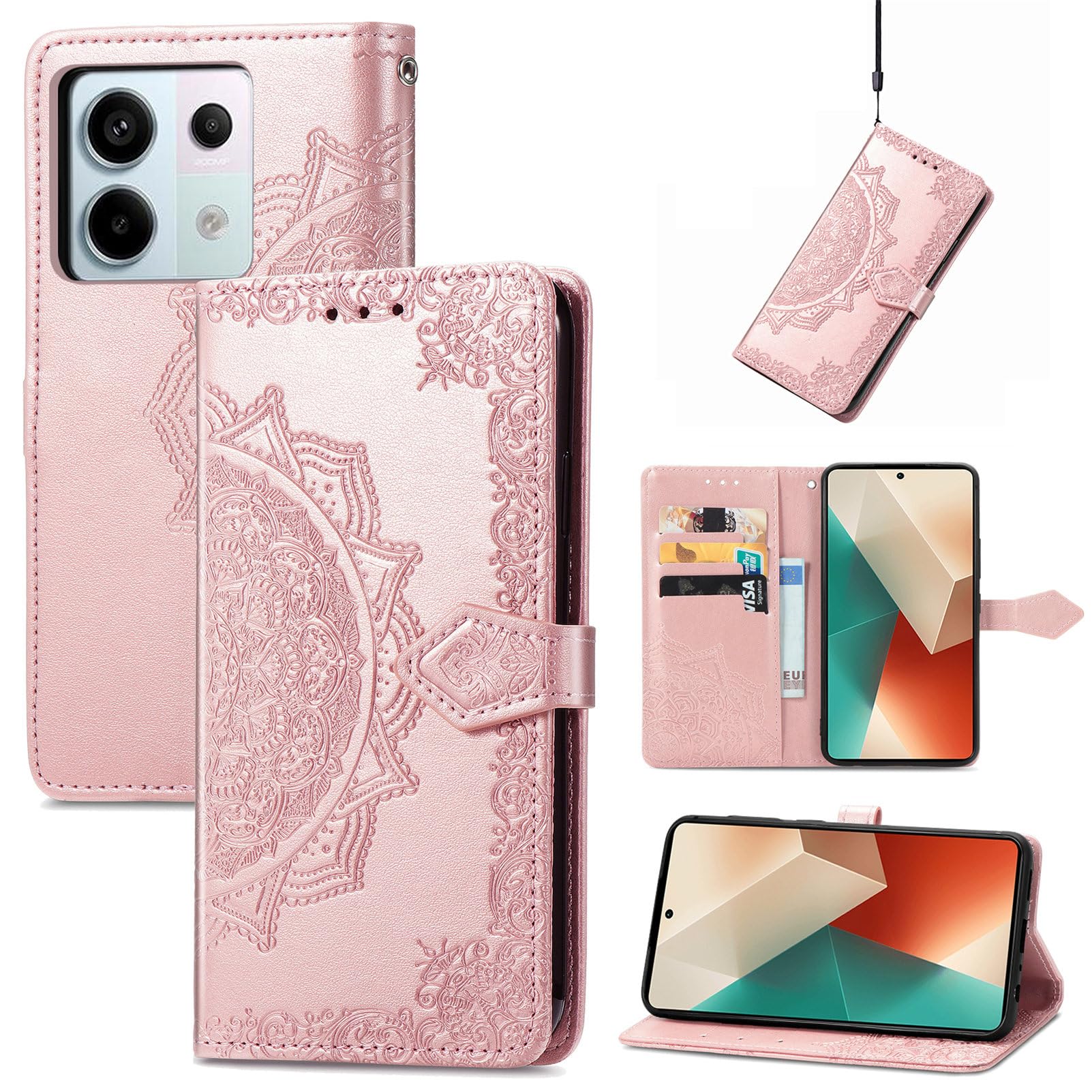 Radoo Cover per Xiaomi Mi 8 Lite, Custodia in PU Pelle Portafoglio Flip Chiusura Magnetica Antiurto Funzione Scomparti, con Slot Schede Supporto Pieghevole per Xiaomi Mi 8 Lite (Verde