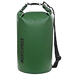 MARCHWAY Floating Waterproof Dry Bag Backpack 5L/10L/20L/30L/40L, Roll Top Sack Keeps Gear Dry for Kayaking, Rafting, Boating, Swimming, Camping, Hiking, Beach, Fishing (Dark Green, 5L)