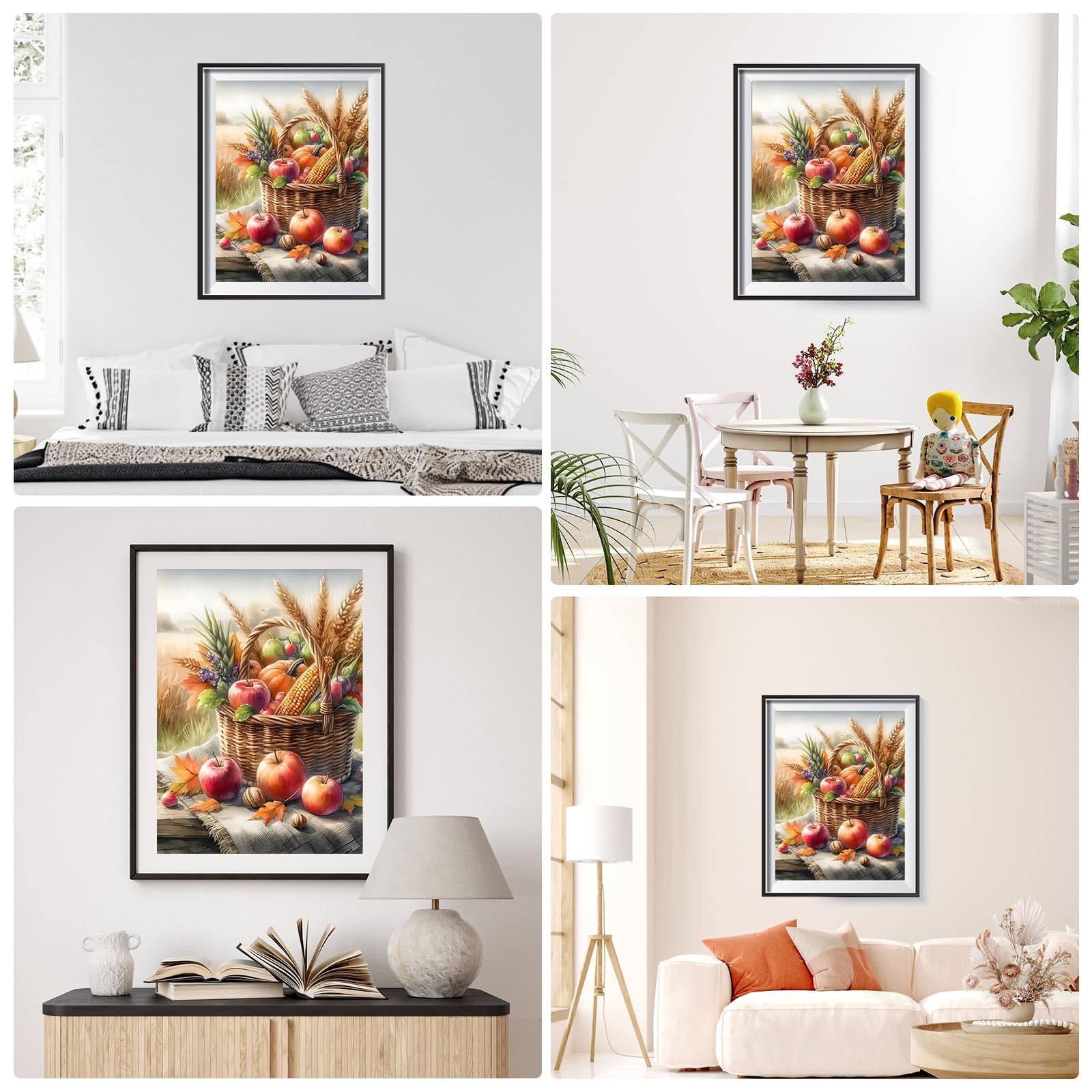 Kit Peinture Diamant Fleurs 5D - 30x40 Cm - Toile Adhésive Haute Définition + Diamants Supplémentaires - Activité DIY Relaxante - 12