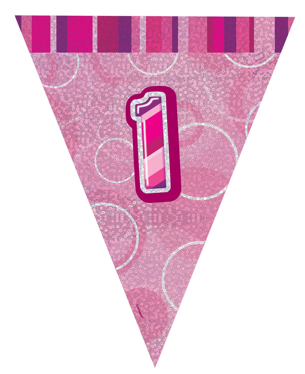 Unique Party 92068 - 9ft Foil Glitz Pink Happy 80th Birthday Banner — view 157