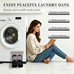 Anti-Vibration Washing Machine Pads,4 Pack High Density Rubber Washer Dryer Stabilizer Pads, Reduce Noise Dampen Vibration,Non Slip Shock Absorbing Mats Prevent Sliding for Washers & Dryers
