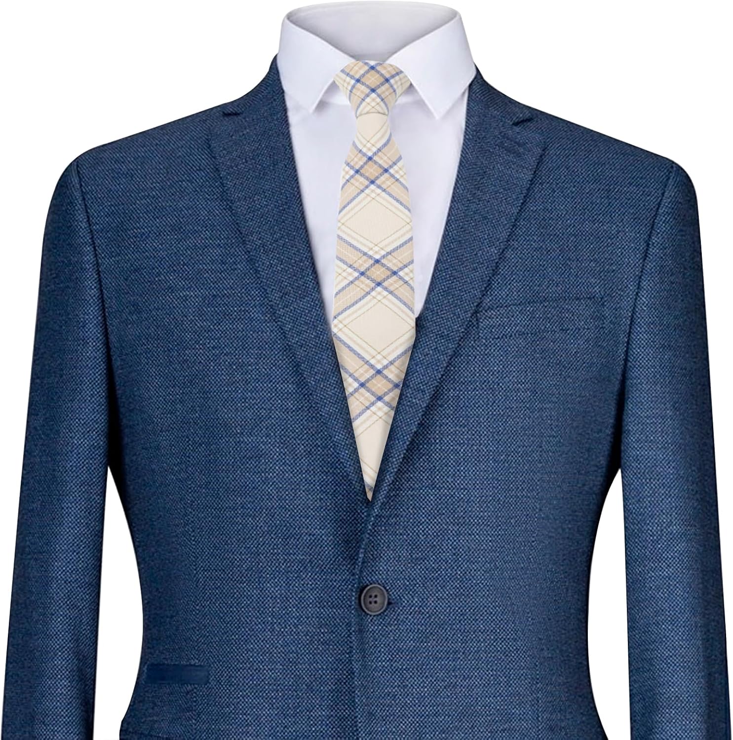 Plaid Ties for Men, 2.36" Mens Skinny Tie Striped Necktie for Office Wedding Party School Formal Casual - Image 6