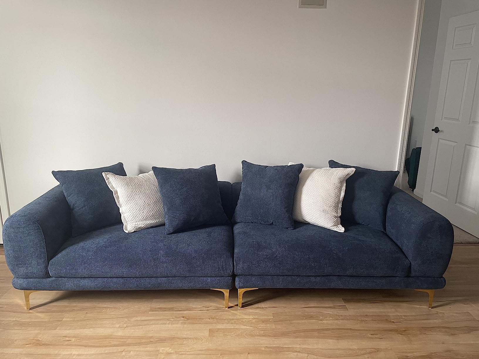 92/mo Finance WILLIAMSPACE 94" Modern Curved Sofa, Back Upholstered