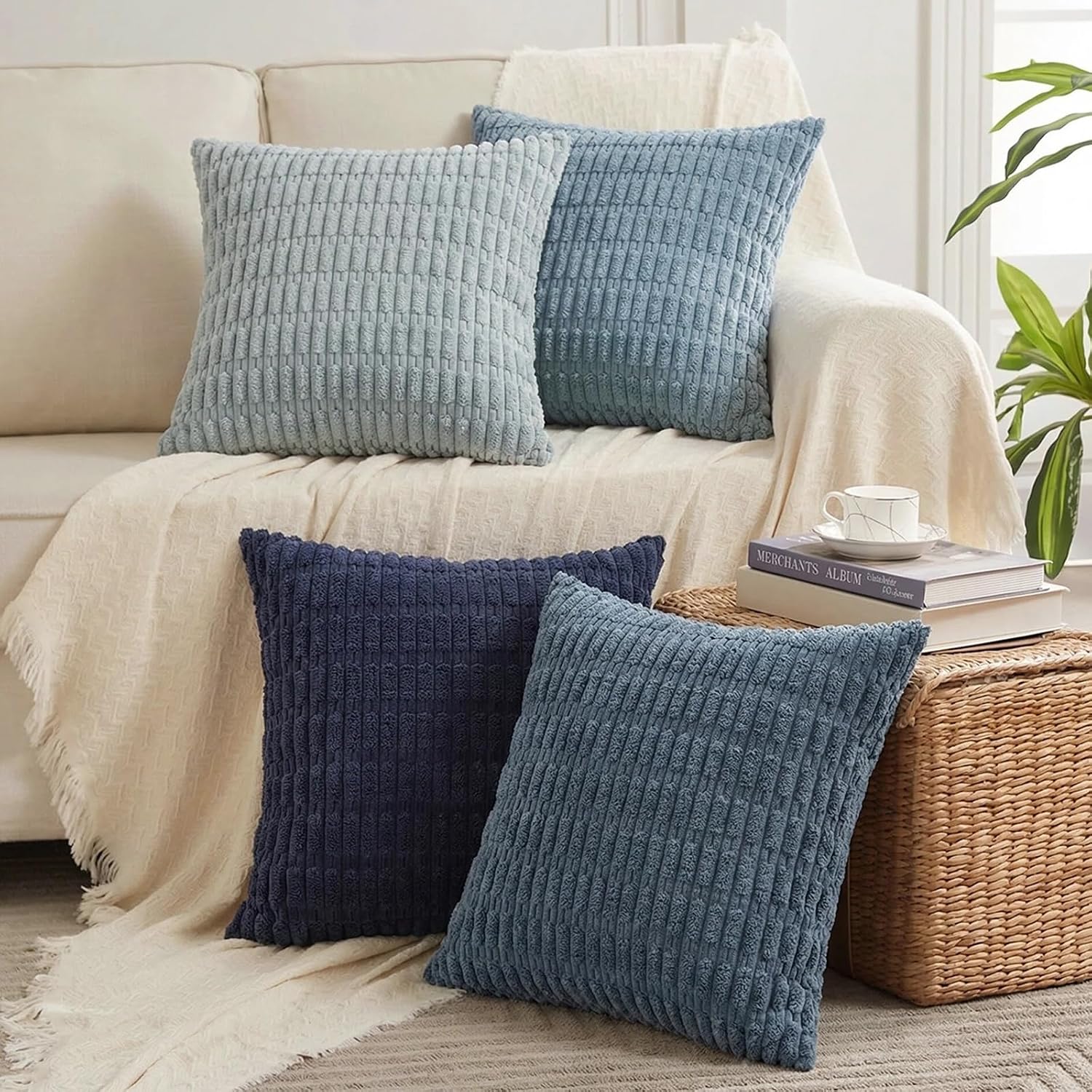Fancy Homi 4-Pack Decorative Throw Pillow Covers
