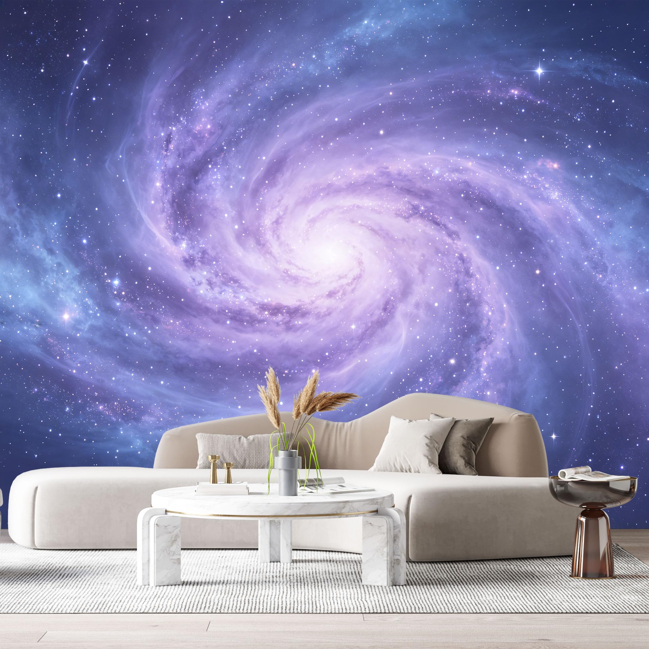Custom Size Wall Murals Galaxy Nebula Abstract Modern Space Stars Cosmic Spiral SelfAdhesiveWall Fabric Removable Wallpaper Wall Decor for Living Room Bedroom Bathroom
