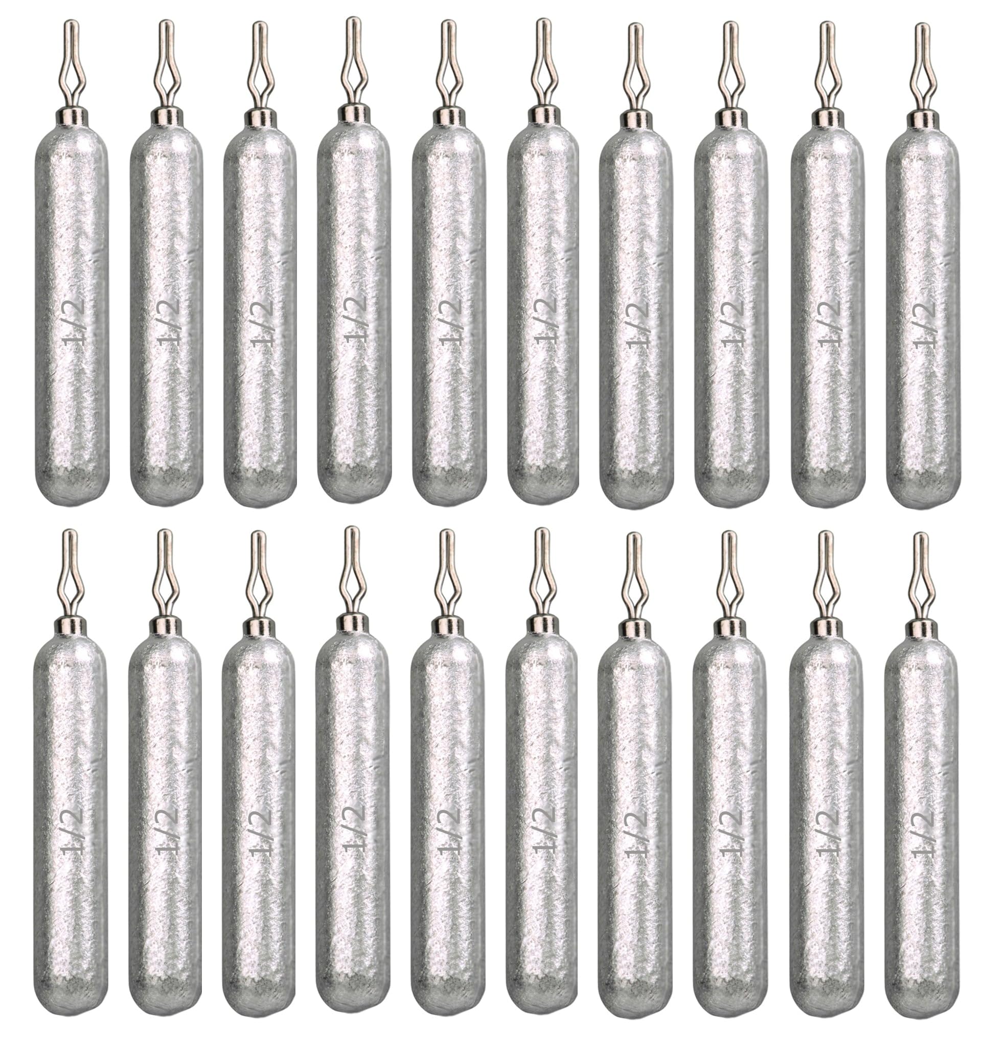 Reaction Tackle Drop Shot Weights - Saltwater and Freshwater Dropshot Fishing Sinkers - Skinny Pencil Shaped - Snagless Sinker Rig Fishing Weights for