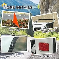 Vista 9 de Aosom Remolque de bicicleta para mascotas 2 en 1 para perros pequeños, cochecito de bicicleta de visibilidad en carretera, resistente a la intemperie