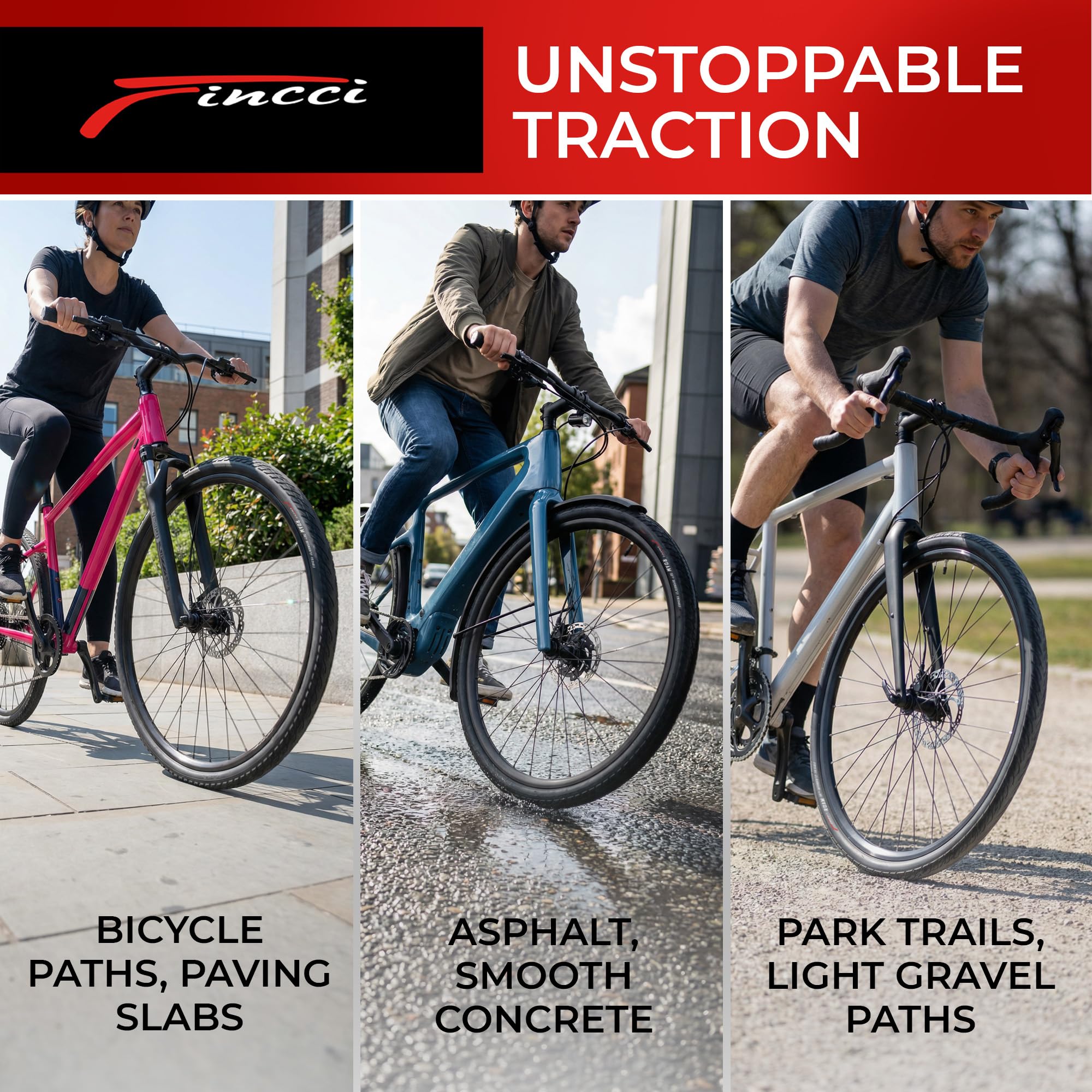 Fincci Copertoni Bici 700x38c ETRTO 40-622 Pieghevoli Antiforatura (Set 2) | Pneumatici 700x38c, ETRTO 40-622 e Protezione Antiforatura 1 mm - Per Città, Bici Elettrica, Strada e Turismo - Set 2