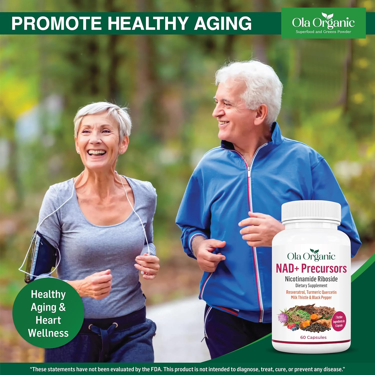 NAD+ Supplement & NAD Booster for Cellular Energy and Healthy Aging – Plant-Based Nicotinamide Riboside (NR) NAD Precursor with Resveratrol, Turmeric, Quercetin, Rhodiola & Milk Thistle – 60 Capsules