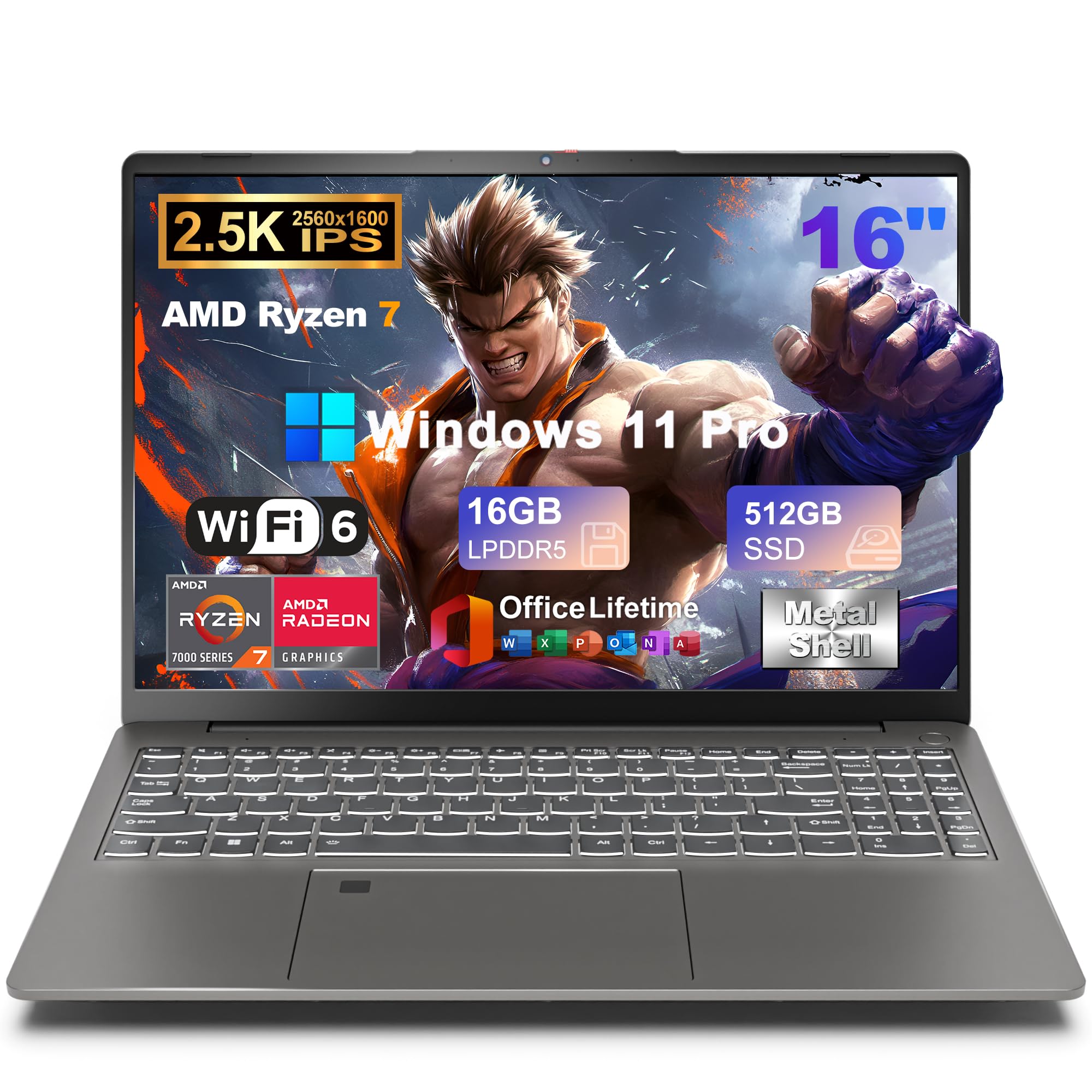 Amazon.com: 2025 16 Inch 2.5K IPS Gaming Laptop Computer, AMD