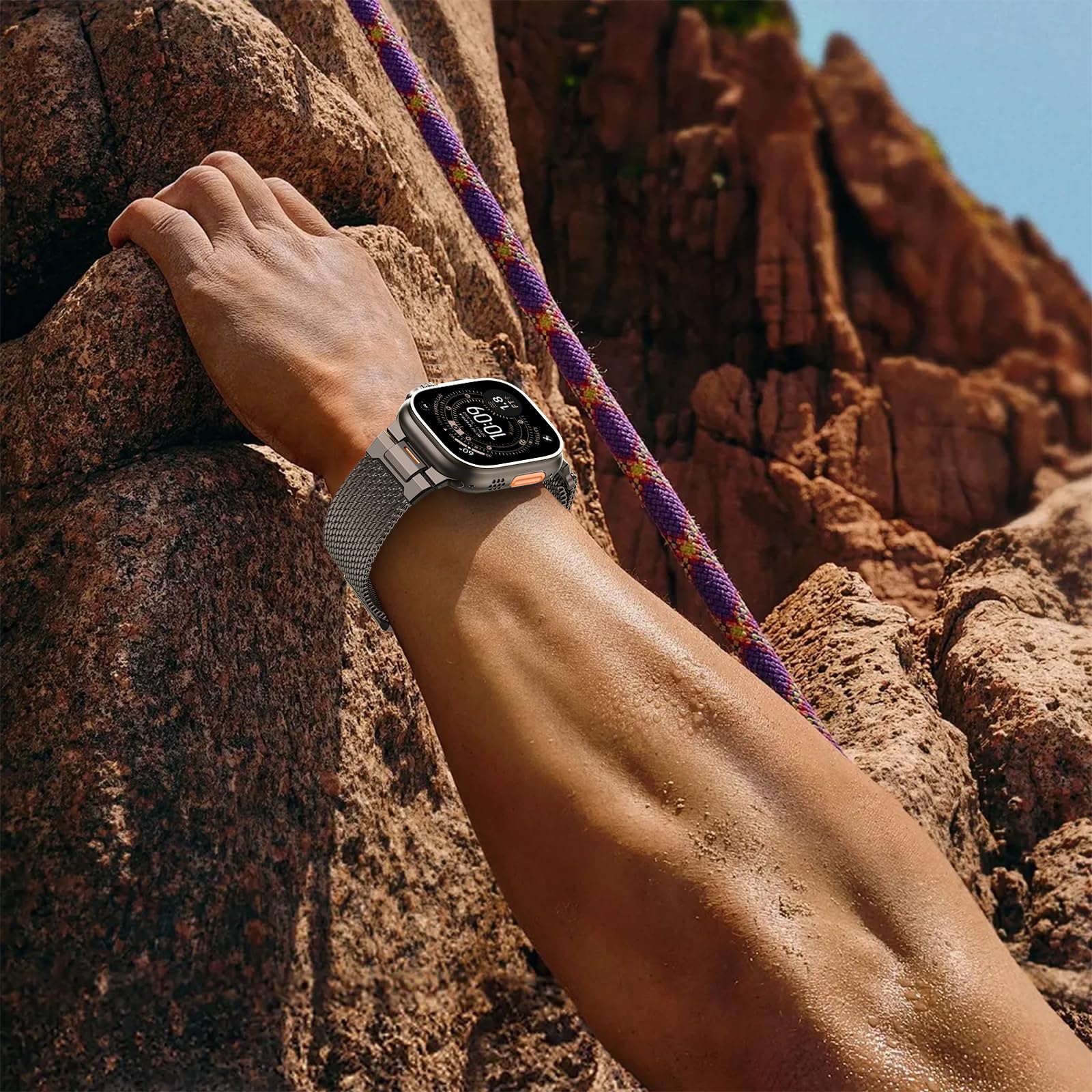 Milanaise Magnetic Ersatzarmband für Apple Watch Ultra 3/2 Armband 49mm 46mm 45mm 44mm 42mm 41mm 40mm 38mm Herren,Milanese Loop Edelstahl Metall Verbinder Band für iWatch 11 10 9 8 7 6 5 4 3 SE 3/2