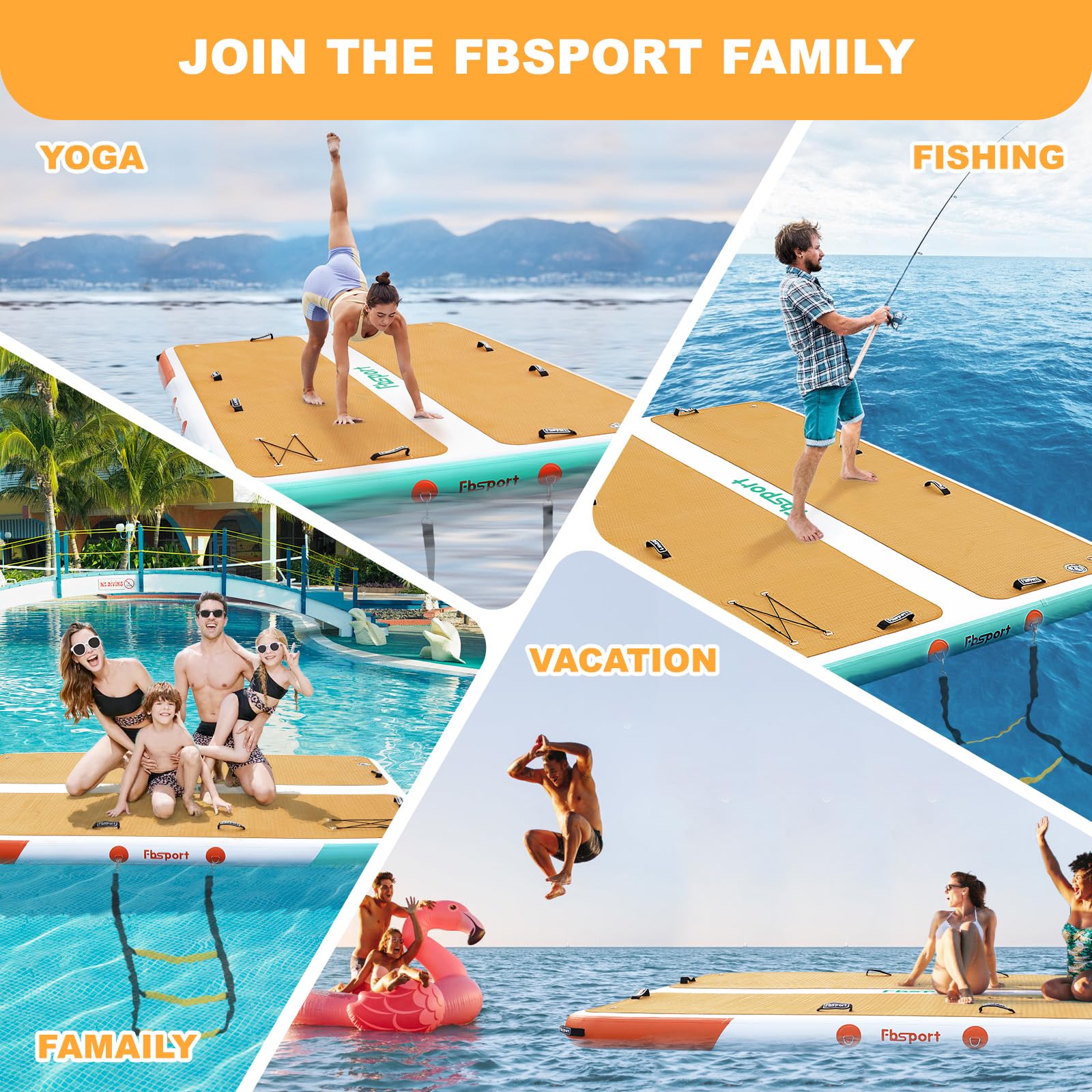 Inflatable Party Dock Snapklik.com : FBSPORT Inflatable Floating Dock, 10ft Inflatable Swim ...
