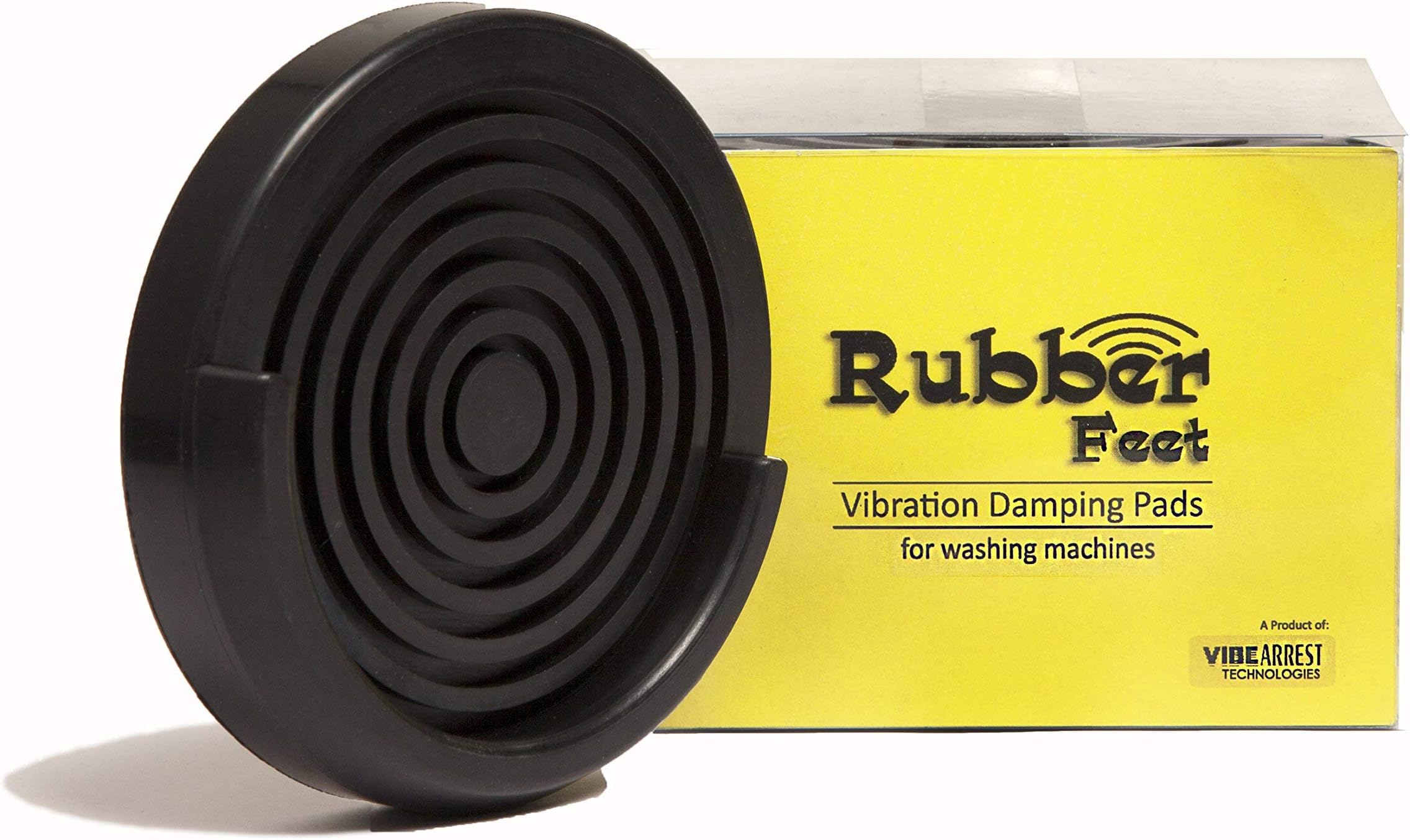 Rubber Feet Vibration Damping Pads for Washing Machine (Pack of 4) - Black
