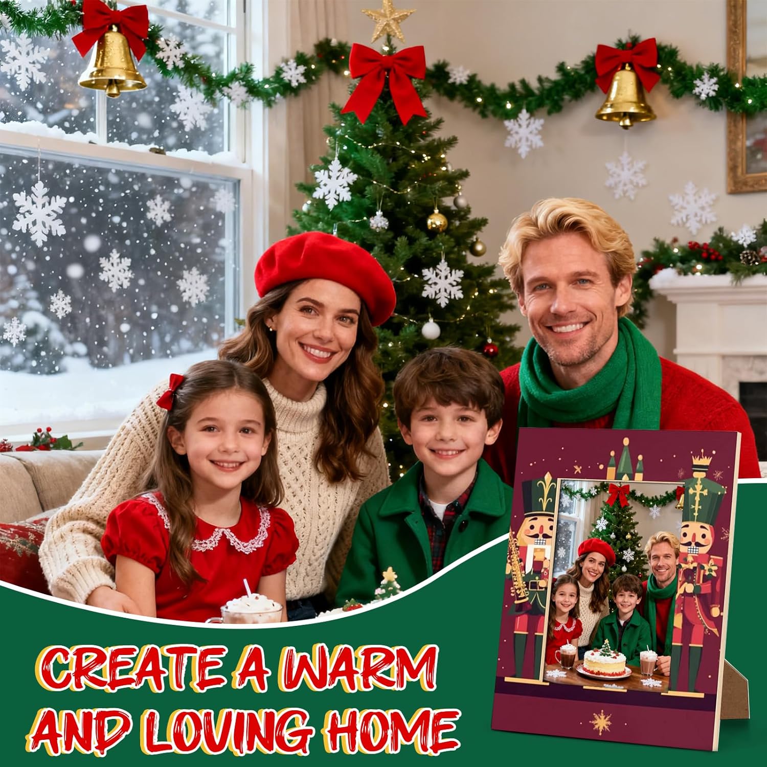 Christmas Nutcrackers Picture Frame 5x7 Nutcrackers Photo Frame Fits 5 by 7 Inch Wall Mount and Tabletop Display for Home Decor