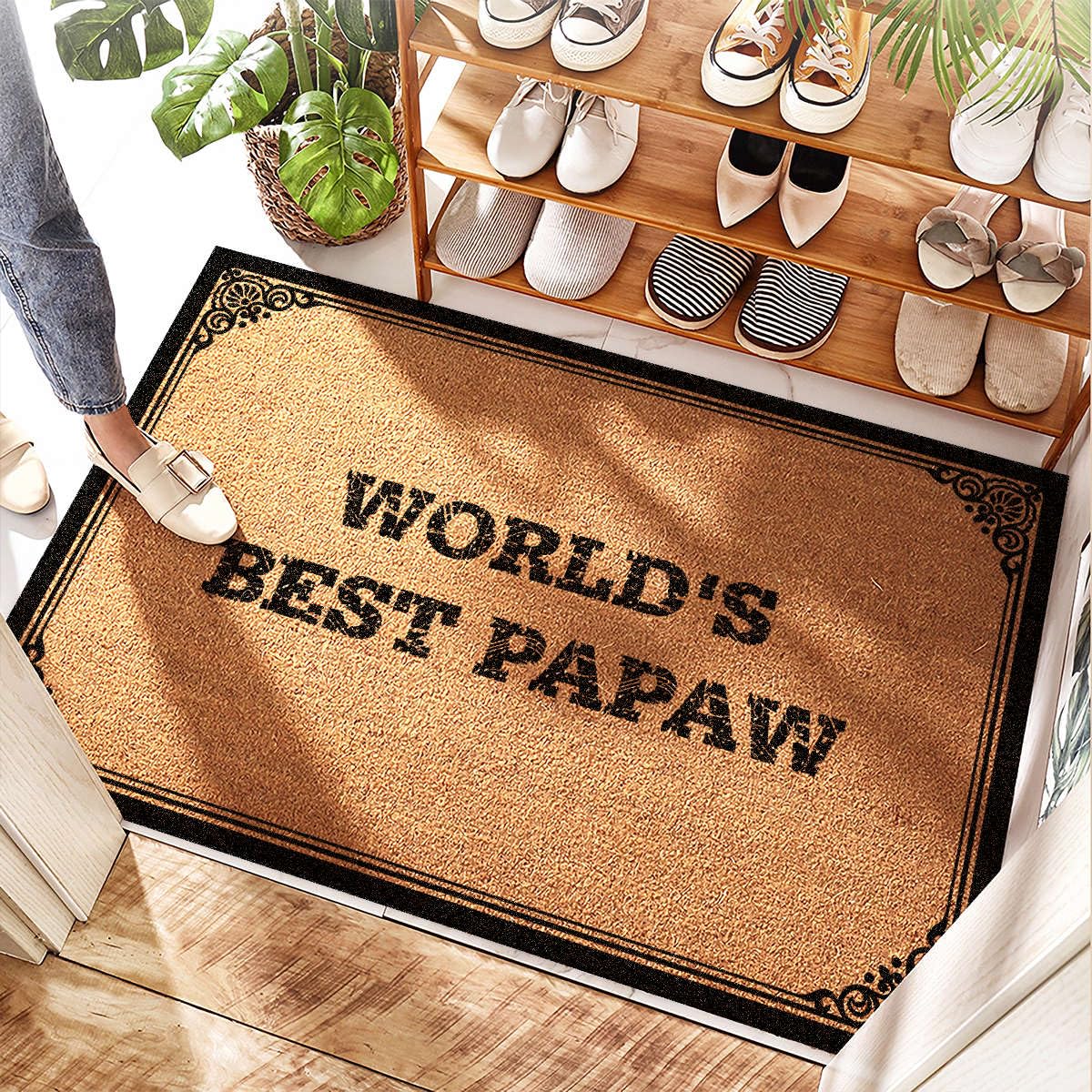 Tapis d'entrée extérieur imperméable et antidérapant en corde