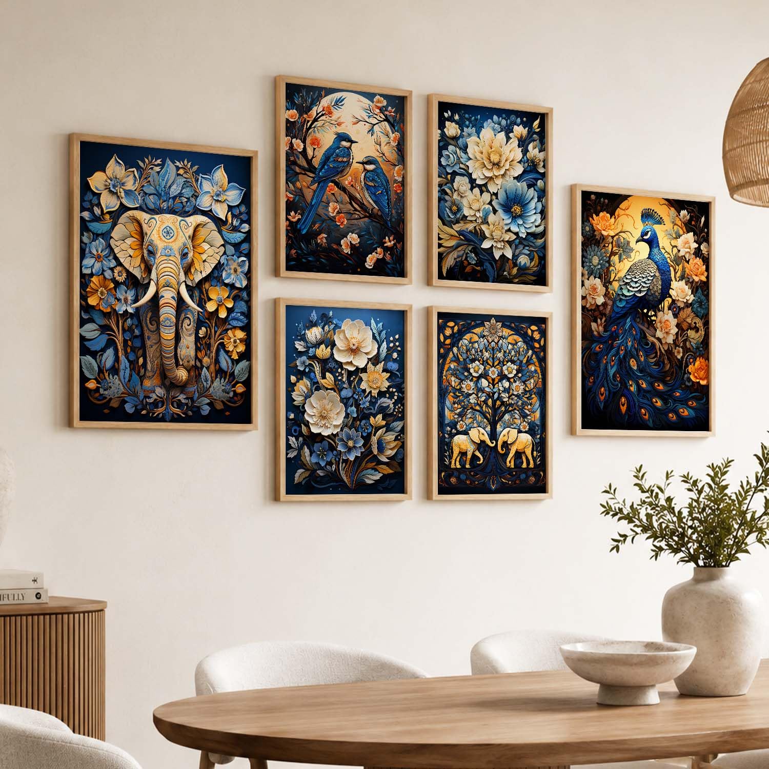Madhubani Wall Art Paintings - Set of 6 -13