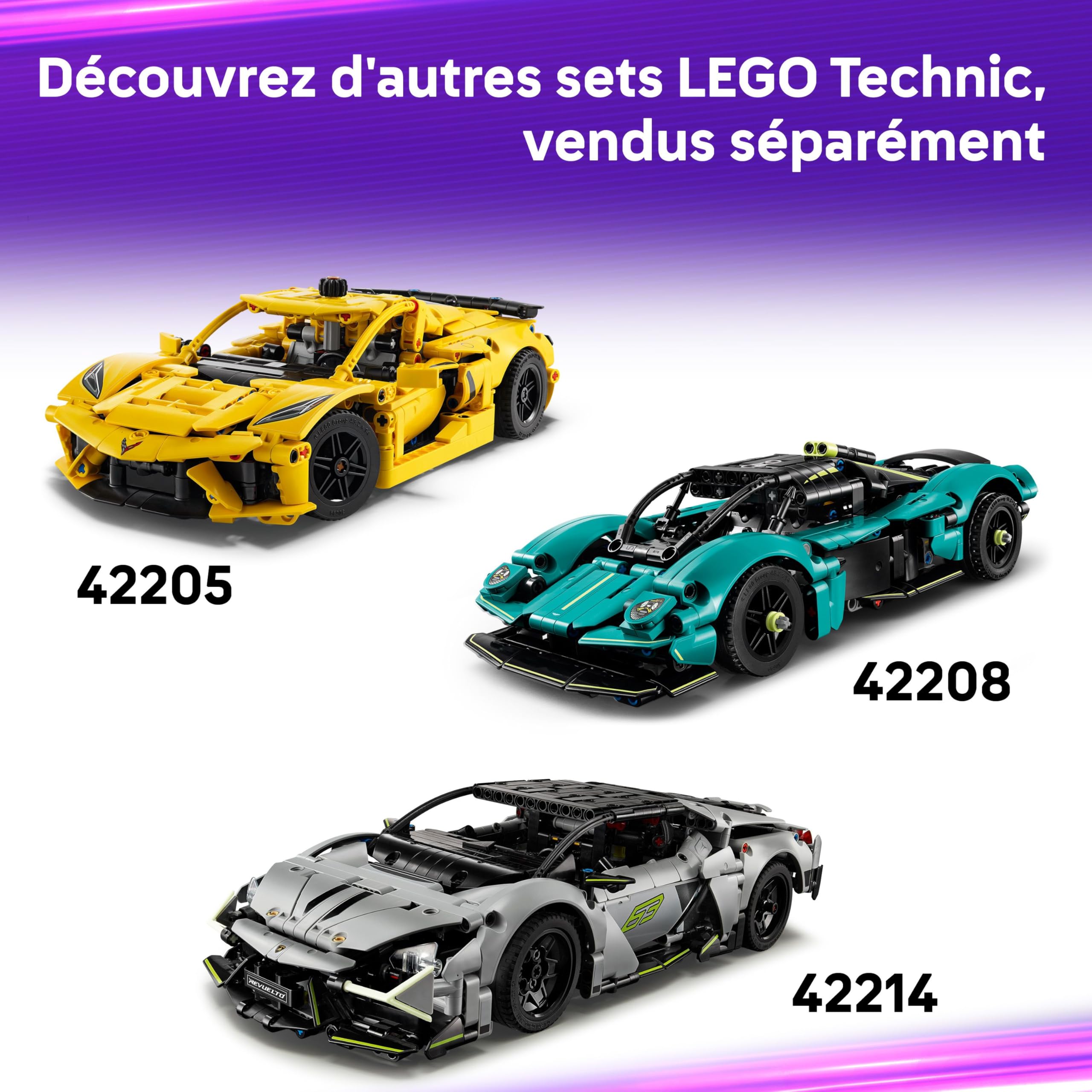 LEGO Technic Ferrari FXX K - Jouet Voiture de Course - Maquette de Construction avec Moteur V12, Différentiel & Pistons Mobiles - Décoration Automobile - Cadeau pour Garçon dès 10 Ans 42212