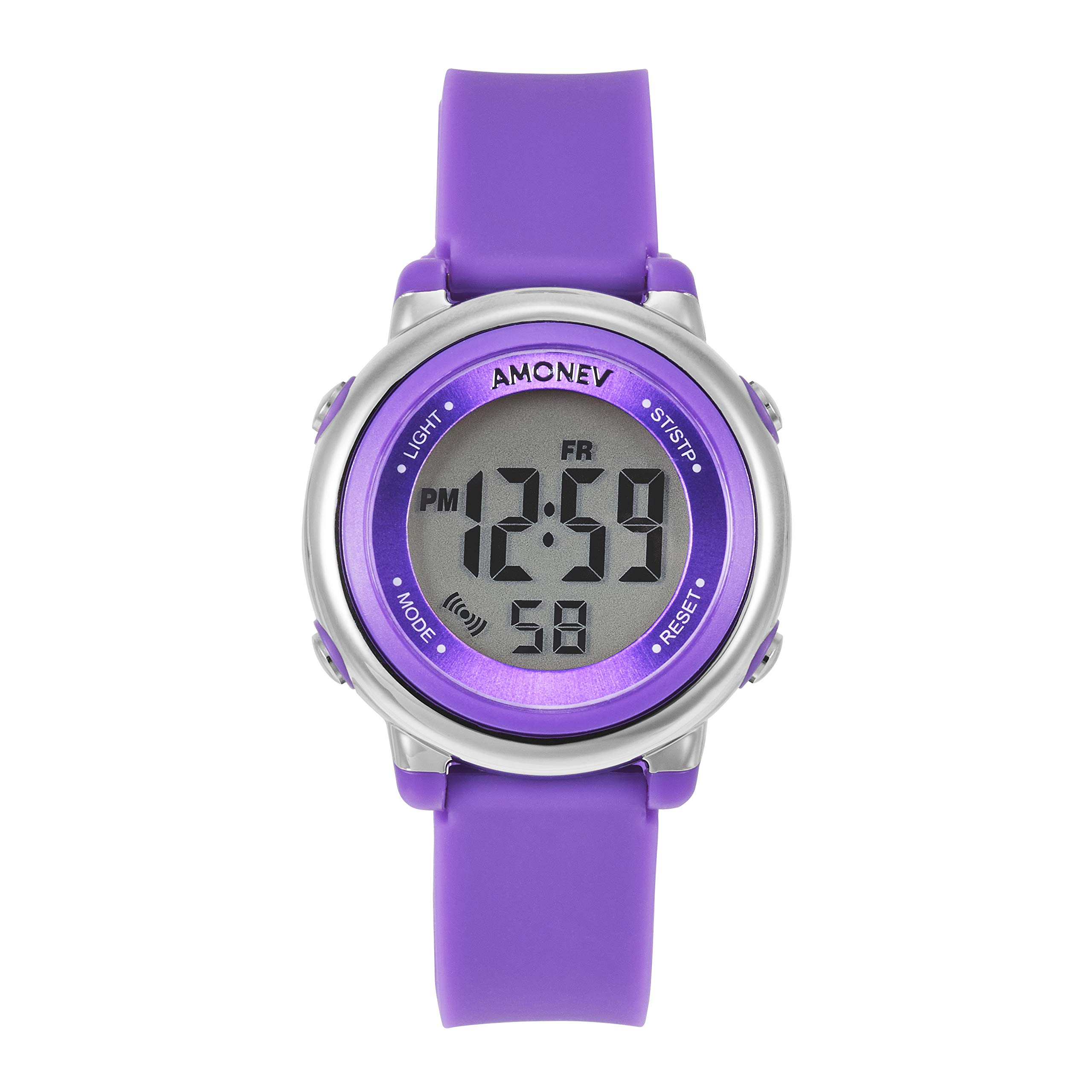 AmonevChildren Digital Watches for Boys and Girls, These Kids Sports Outdoor Digital Watch Features Alarm Stopwatch 7 LED Backlight and is 5ATM Waterproof