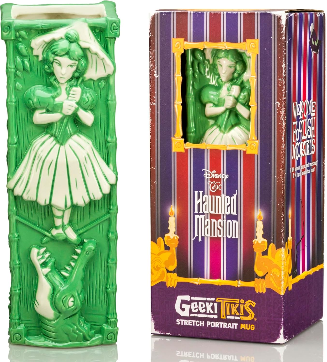 Geeki Tikis Disney The Haunted Mansion Dynamite Man Stretch Portrait Green Mug | Party Cocktail Tumbler For Liquor and Beverages | Holds 25 Ounces