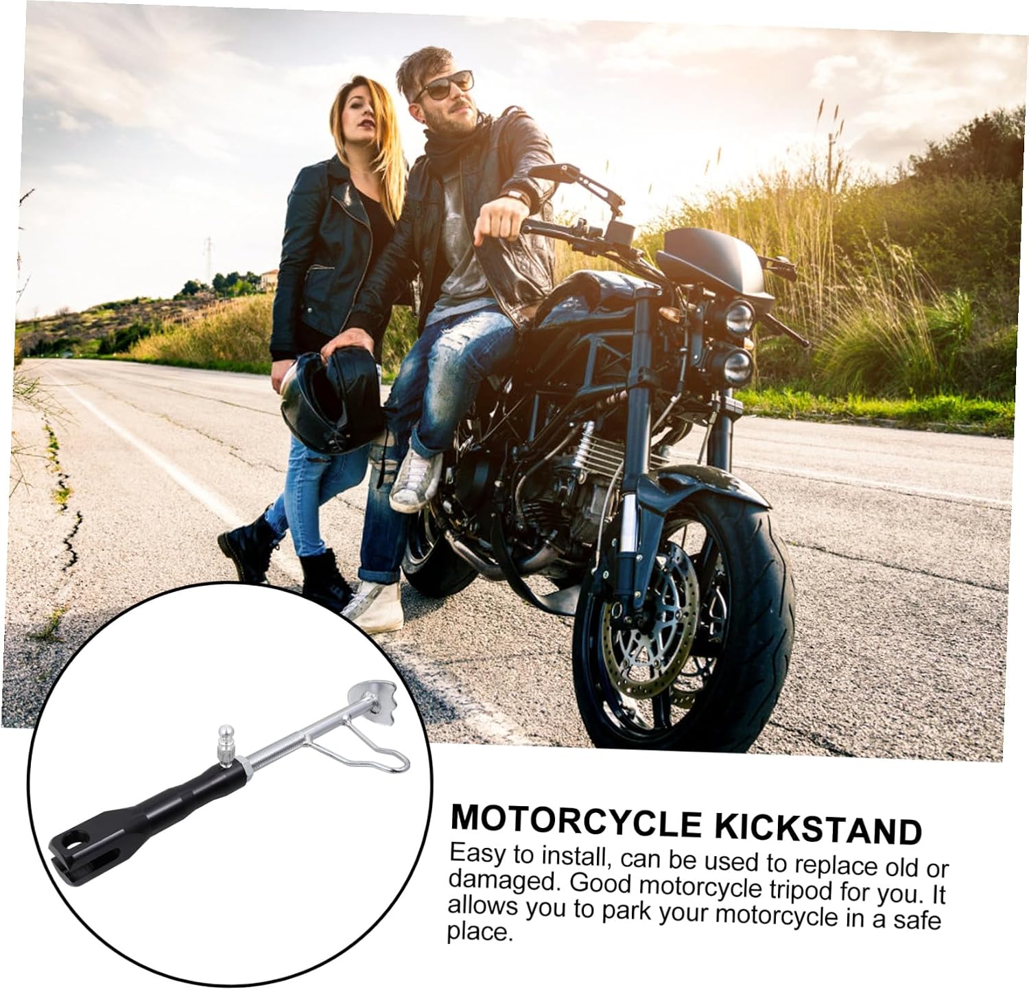 Adjustable Motorbike Kickstand Side Footrest High Temperature Resistant Motorcycle Feet Rack for Safe Parking Compatible with Electric Vehicles and Dirt Bikes