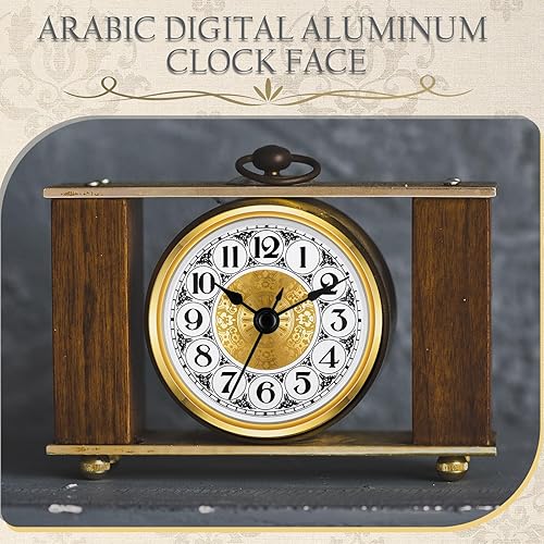 Miniatura 6 de Misdary Paquete de 6 piezas de reloj de cuarzo de 3-1/8 pulgadas (3.150 in) con número arábigo reloj de movimiento de cuarzo con borde dorado