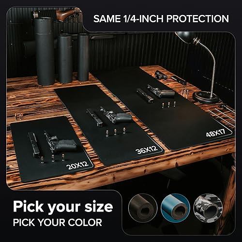 Miniatura 8 de Falko Tactical Tapete de limpieza de pistola de 36 x 12 pulgadas, 2 veces más grueso, resistente al aceite, perfecto para rifles, tapete ideal para