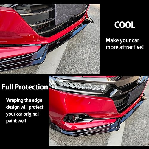 Miniatura 7 de Archaic Borde de parachoques delantero compatible con Honda Accord 10.5th Sedan SE/EX-L/LX/Sport/Touring 2021 2022, kit de carrocería divisor debajo