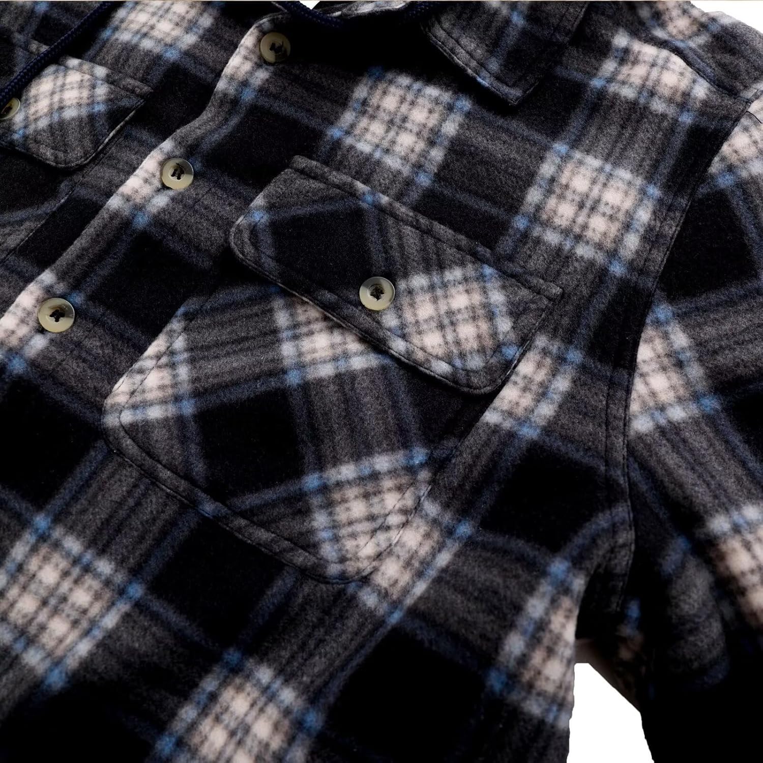 LeeHanTon Mens Flannel Jacket Heavyweight Sherpa Fleece Jackets Outdoor Hiking Casual Soft Warm Coat with Pockets - Image 6