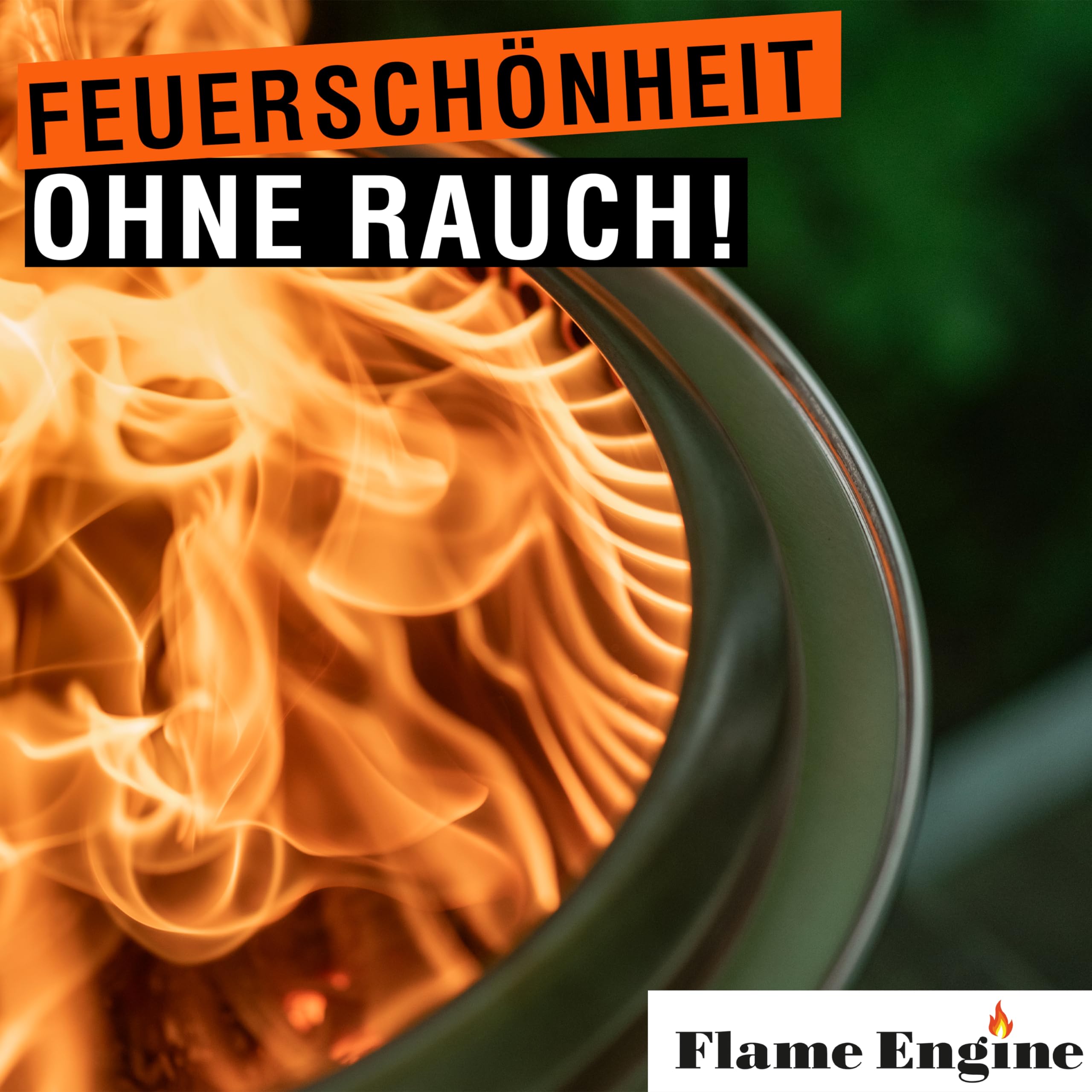 Feuerschale rauchfrei DM 60 cm - Edelstahl Grill Feuerschalen für den Garten - Feuerschale mit Grillrost Camping Zubehör - Holz & Pellets Betrieb - Flame Engine Vulcano Tamu