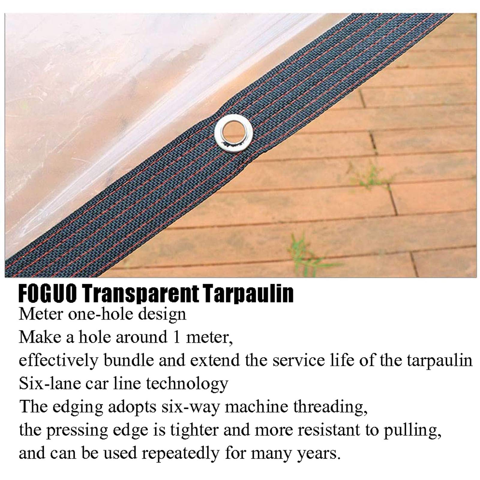 OKUOKA Telo Telone Resistente Impermeabile 6x6m, Telo Trasparente Impermeabile, Telo Telo Impermeabile, Telo Trasparente Impermeabile, Antipolvere Antipioggia, Resistente Ai Raggi UV, Mar