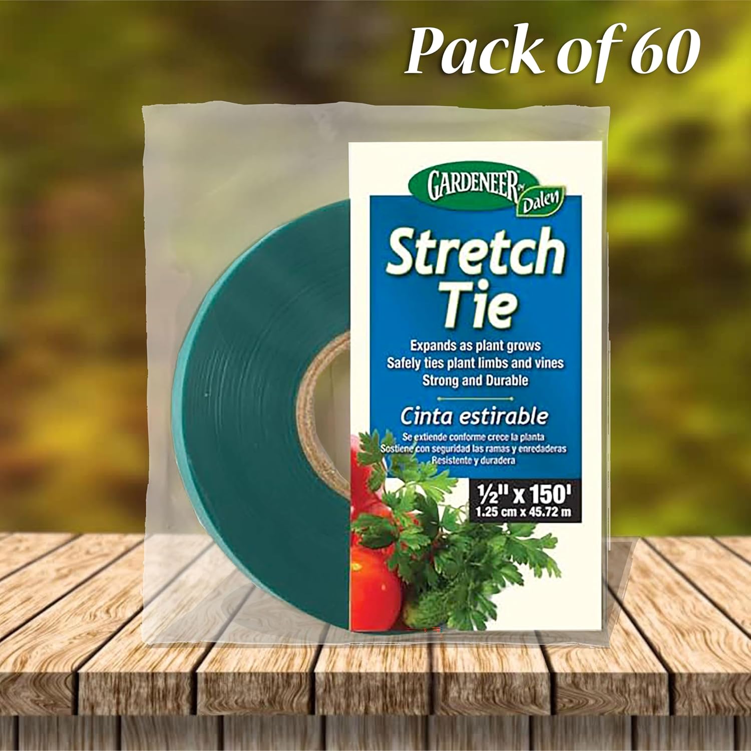 Gardeneer Stretch Tie Gardener's Wraps, 150', Pack of 60