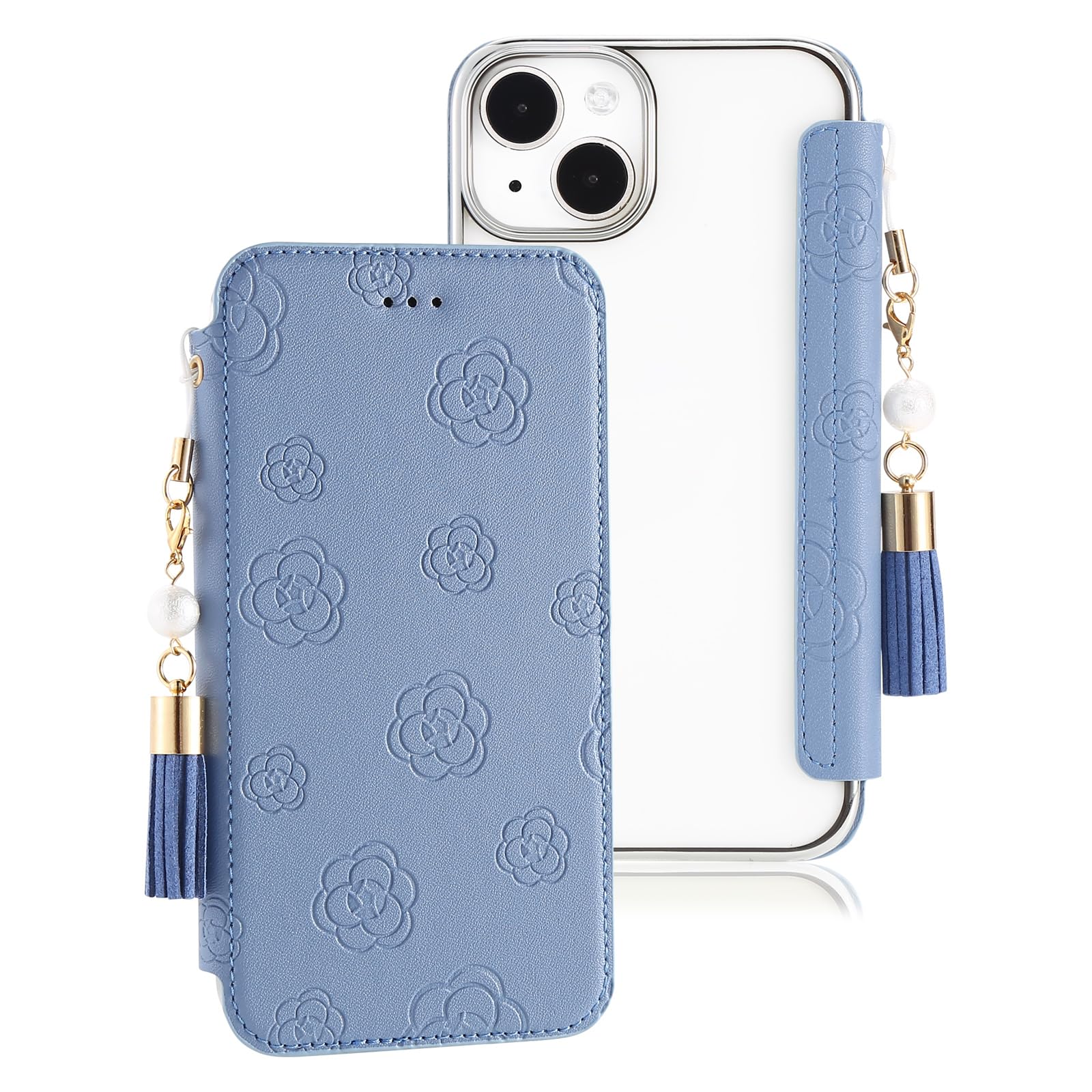 手帳型iPhone14PLUSケース 水色 Amazon.co.jp: アイフォン14 スマホケース 手帳型 クリア ワイヤレス