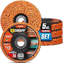 Pickling Discs 5 Pieces – CSD 125 Rust Paint for Angle Grinder – Coarse Cleaning Discs for Metal Stainless Steel, Varnish – Abrasive Discs 125 mm GRAFF