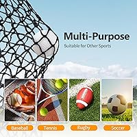 Vista 5 de SHANTRA Red de golf sin marco, red de jaula de bateo de golf de 10 x 10 x 10 pies, red de golf con 4 mosquetones y 4 cuerdas de amarre, red