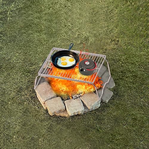 Miniatura 2 de REDCAMP - Parrilla plegable de acero inoxidable 304 con patas, resistente y portátil, con bolsa de transporte, medianagrande