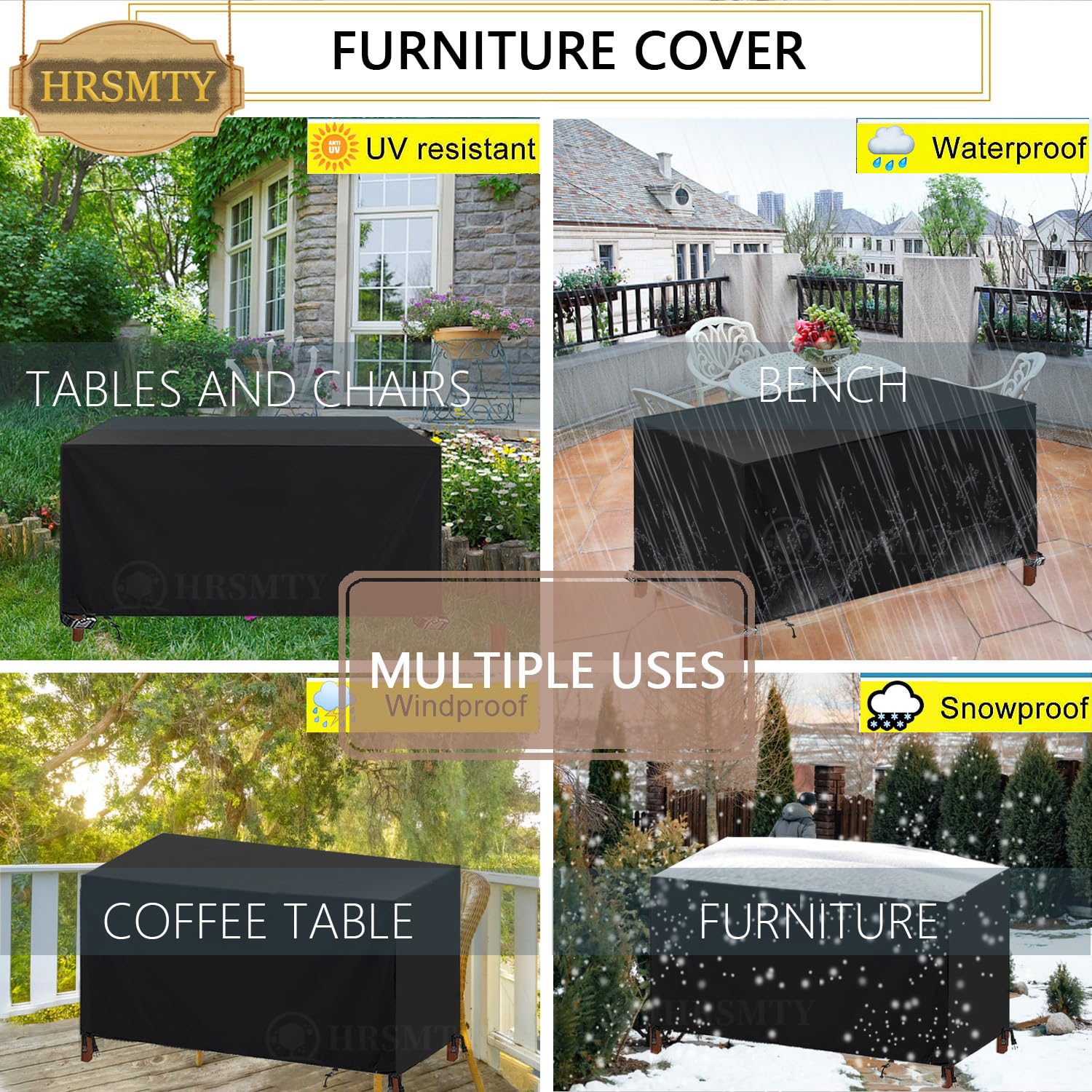 Housse De Protection Imperméable Pour Salon De Jardin - Tissu Oxford 420D Résistant, Dimensions 235x80x60 Cm - 11
