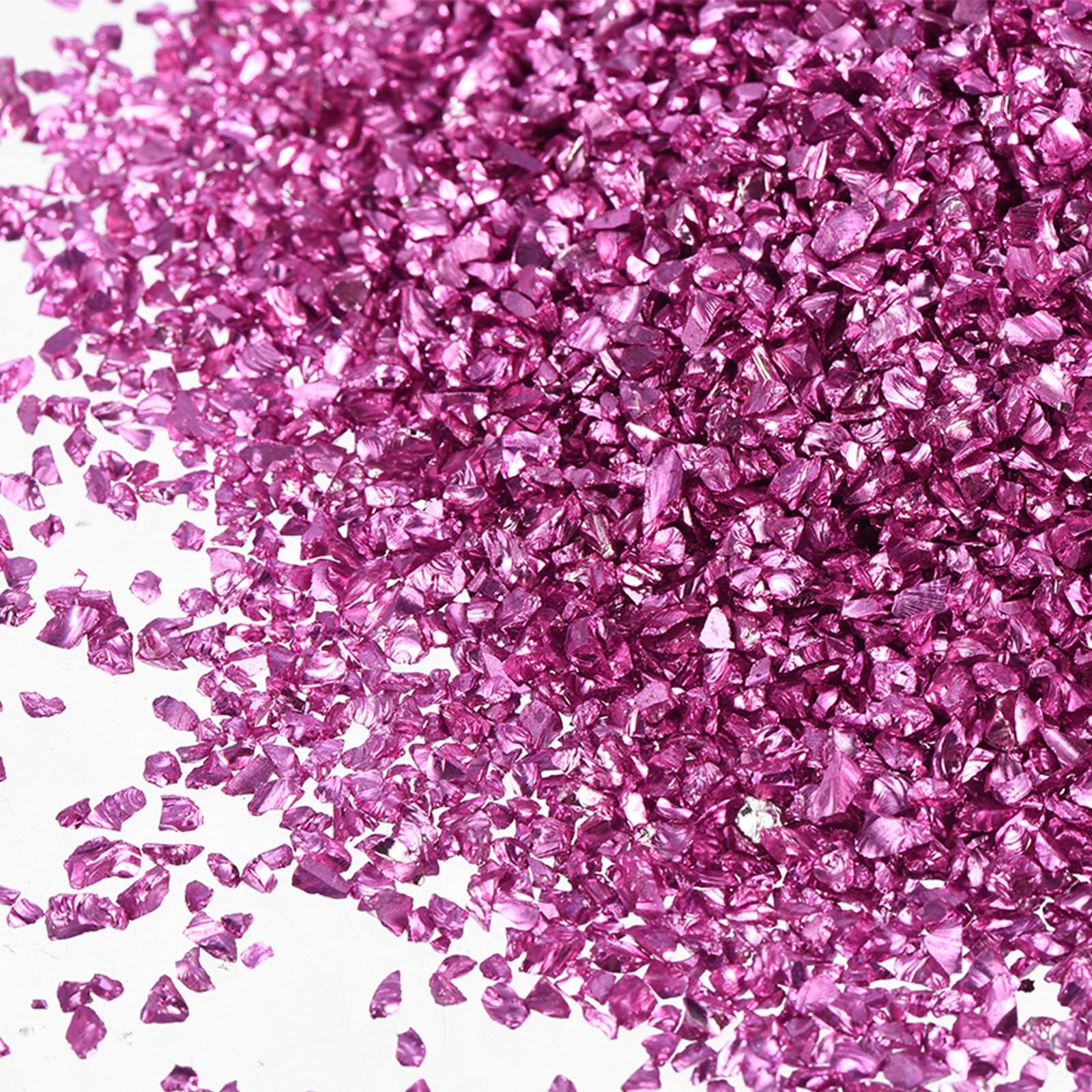 sourcing map Crushed Glass for Resin Art, 150g Medium Irregular Metallic Chunky Chips Small Broken Crushed Glass Glitter Pieces for Crafts DIY Vase Filler Jewelry Making Decor, Dark Pink