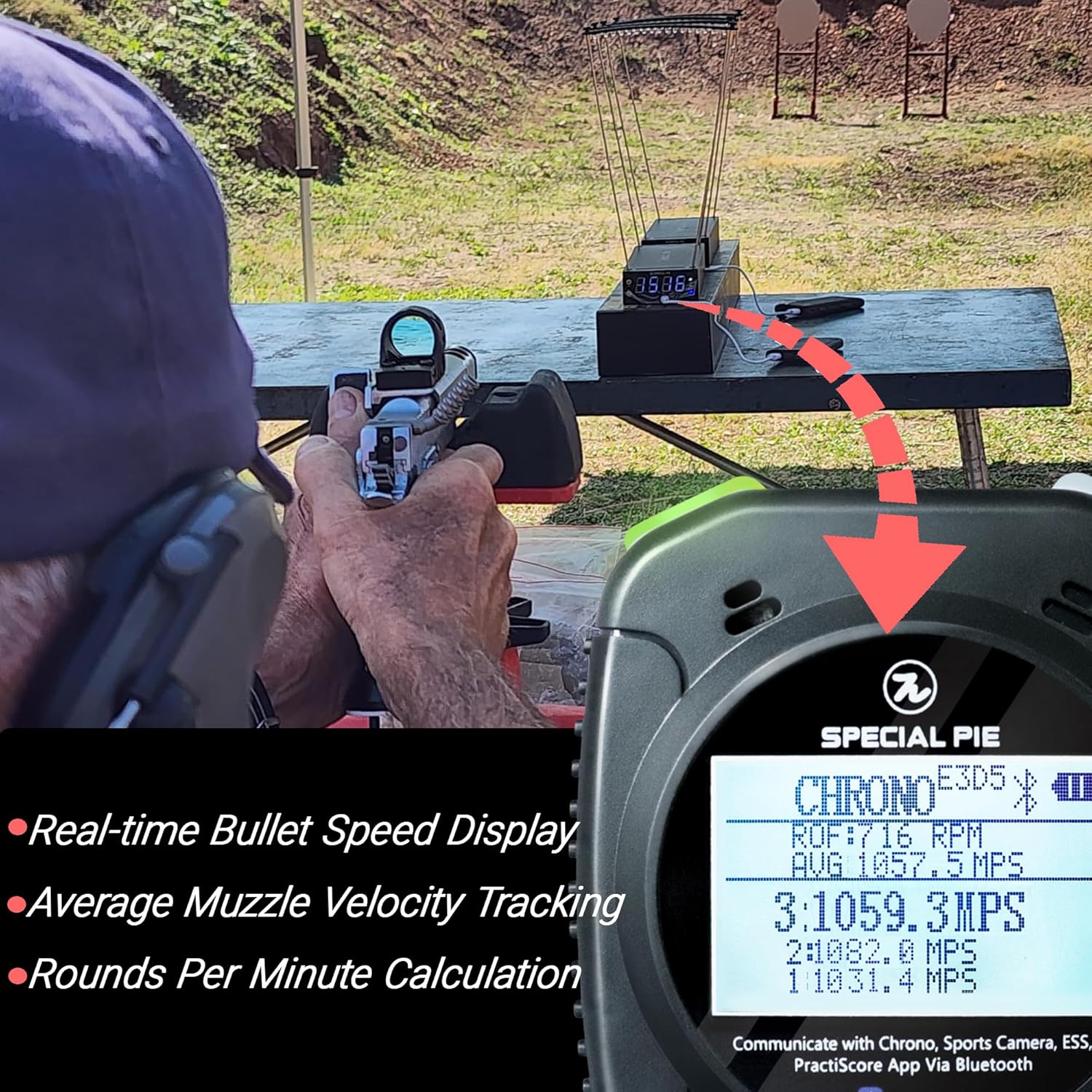 Shot Timer for Shooting Competition- Connect with Big LED Score Display, Perfect for USPSA, IPSC, IDPA, PRS Shooting Competition & Shooting Club