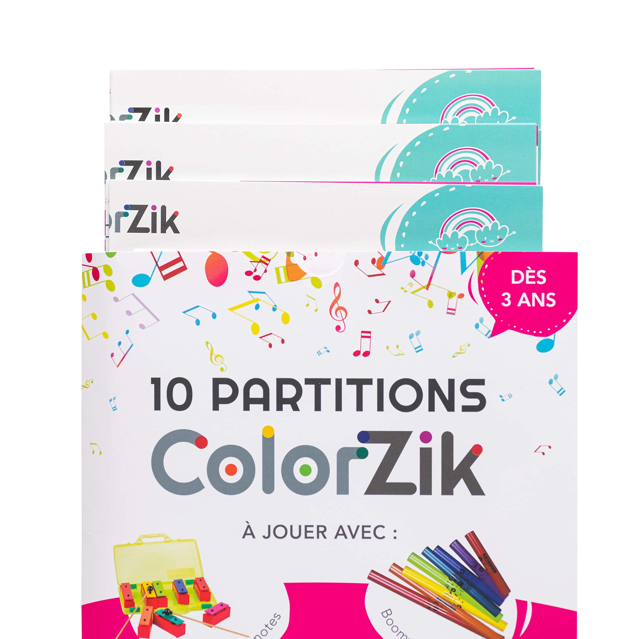 FUZEAU - 8288 - Mini-métallonotes - 8 Lames Métal - 1 Couleur = 1 Note - Dès 3 Ans - Livré dans Une & Livret CD Colorzik Spécial Comptines - Méthode pour Jouer de la Musique sans