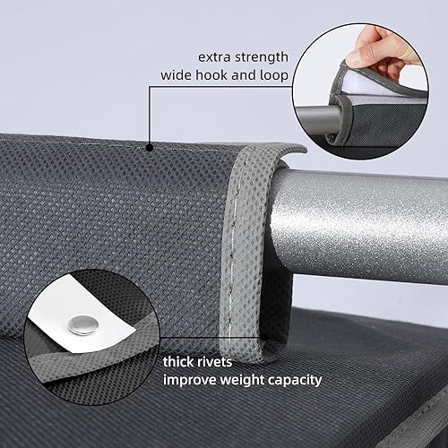 Miniatura 5 de YRCBEHFU Paquete de 2 organizadores colgantes para armario, estantes colgantes de 4 niveles para armario con inserciones de bambú resistentes, color